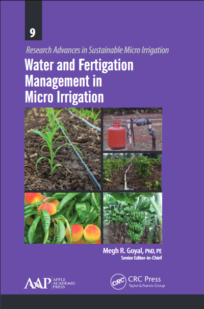 Book cover of Water and Fertigation Management in Micro Irrigation by Megh Goyal Book cover of Water and Fertigation Management in Micro Irrigation by Megh Goyal